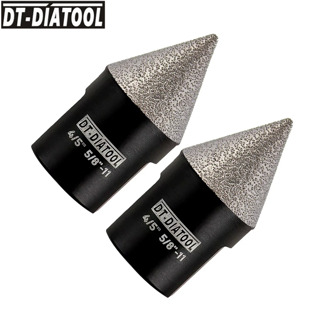 DT-DIATOOL 2pcs Vacuum Brazed Diamond Bits for Finishing Hole Tool Ceramic Dia 20mm 5/8