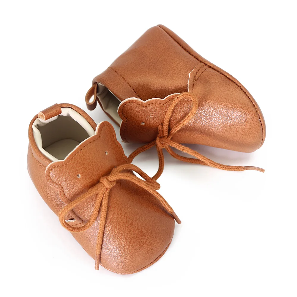 Baby PU Shoes Ankle-covered Little Boots Soft and Warm for Spring and Autumn Toddler Prewalking Shoes for 0-18 Months First Step 4