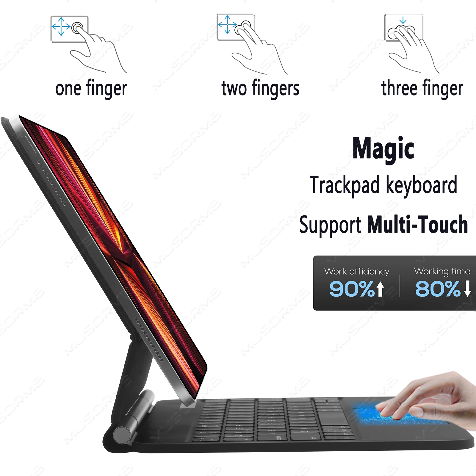 애플 iPad Pro 11 12.9 2018-2022 Air 4 5 10.9 Gen 10 용 매직 키보드 백라이트 마그네틱 케이스 키패드 포르투갈어 아랍어 러시아어