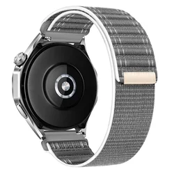 Adjustable Solo Loop Nylon Sport Strap Bracelet - 20mm 22mm for 22mm (Grey)