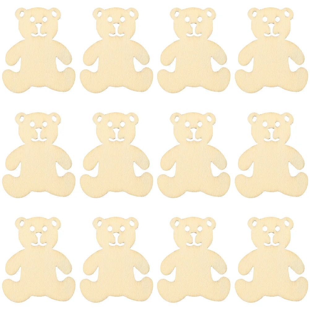 

Wood Craft Accessories Wall Ornaments Bear Cutouts Chips DIY Graffiti Kids Hand-painted Toys Painting Wedding Decorations