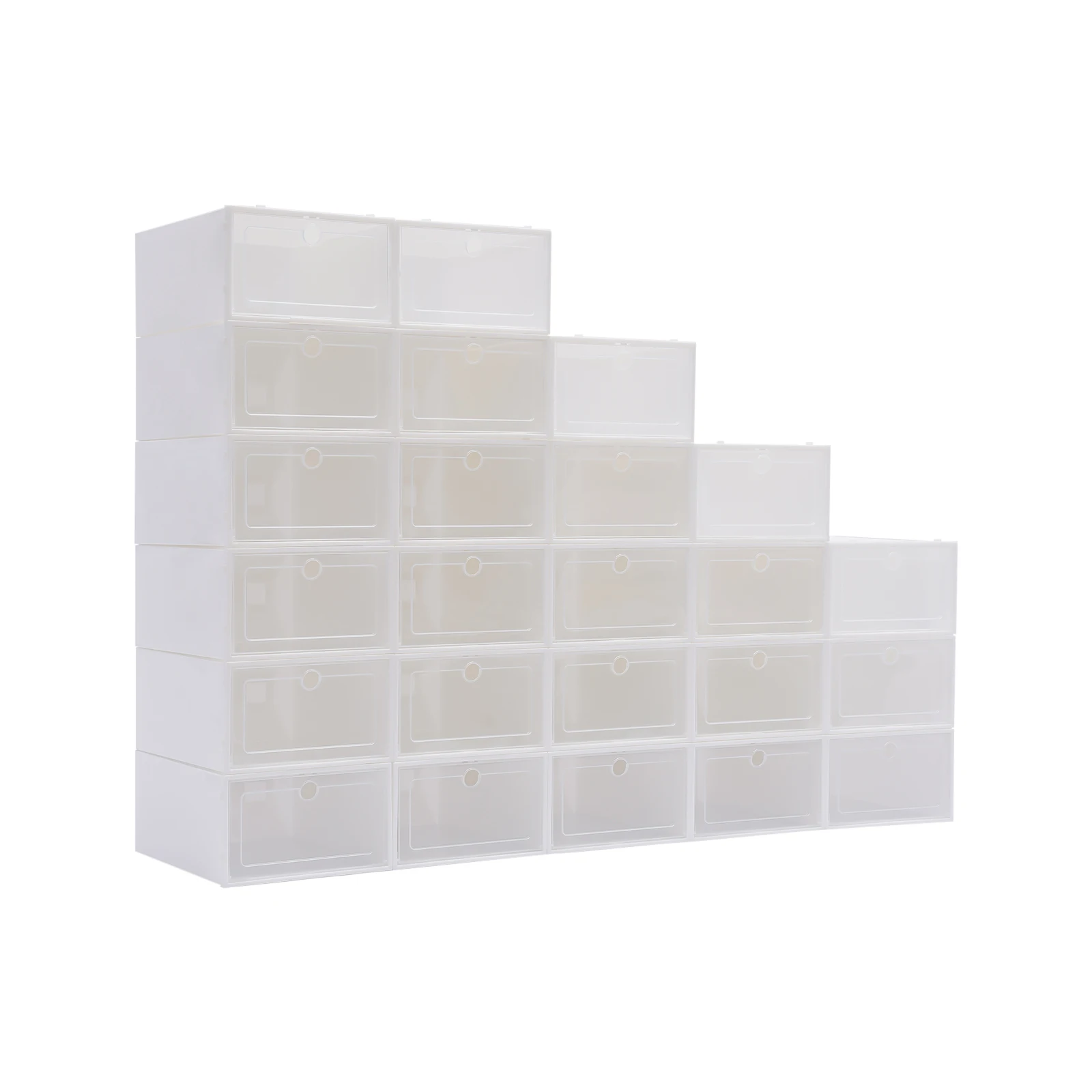 Set of 24 Stackable Shoe Boxes with Clear Covers, DIY Installation & Large Capacity 4