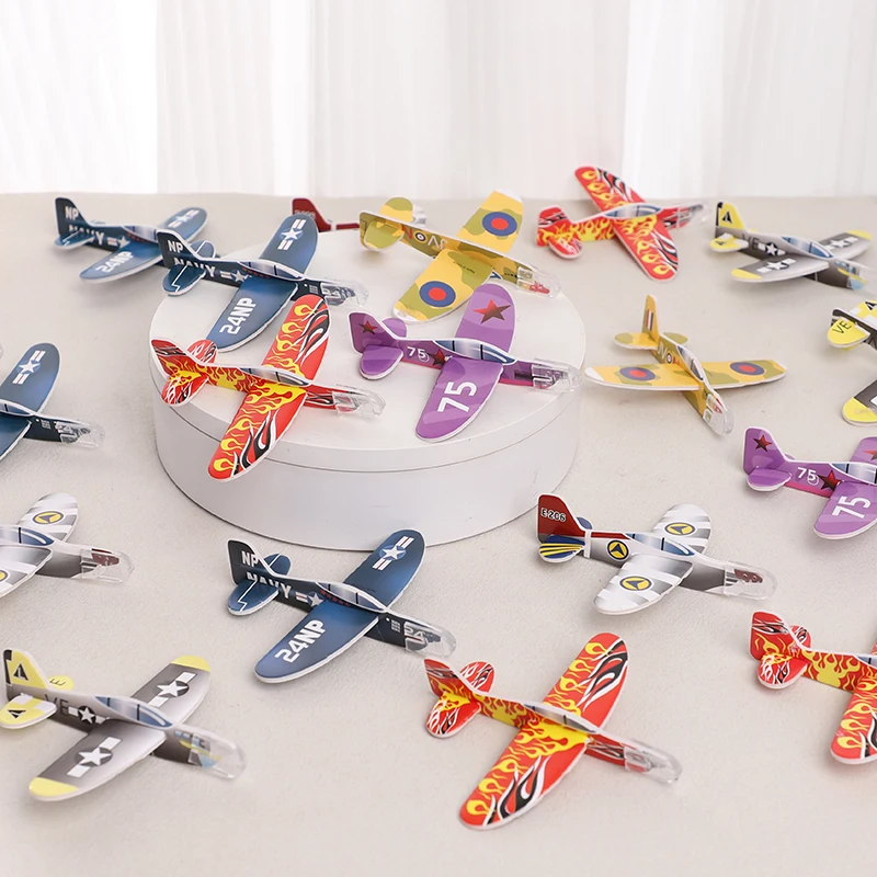 20Pcs DIY Assembled Foam Airplane Kids Birthday Party Favors Goodie Pinata Fillers Toy Mini Hand Throw Flying Planes School Gift