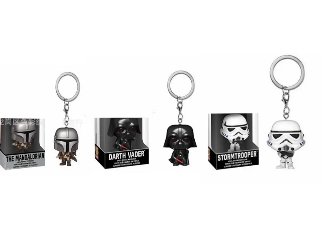 Star Wars White Pawns Mandaloriano Darth Vader Portachiavi Pvc Action Figure Collection Modello Giocattoli Per Bambini