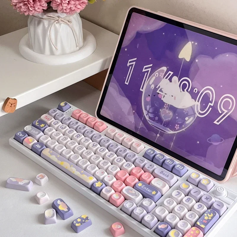 Mifuny Moonlight Coelho Tema Keycap Grupo Pbt Keyboard Cap Anime Keycap Moa Soa Acessórios Teclado Mecânico Presente - Imagem 2