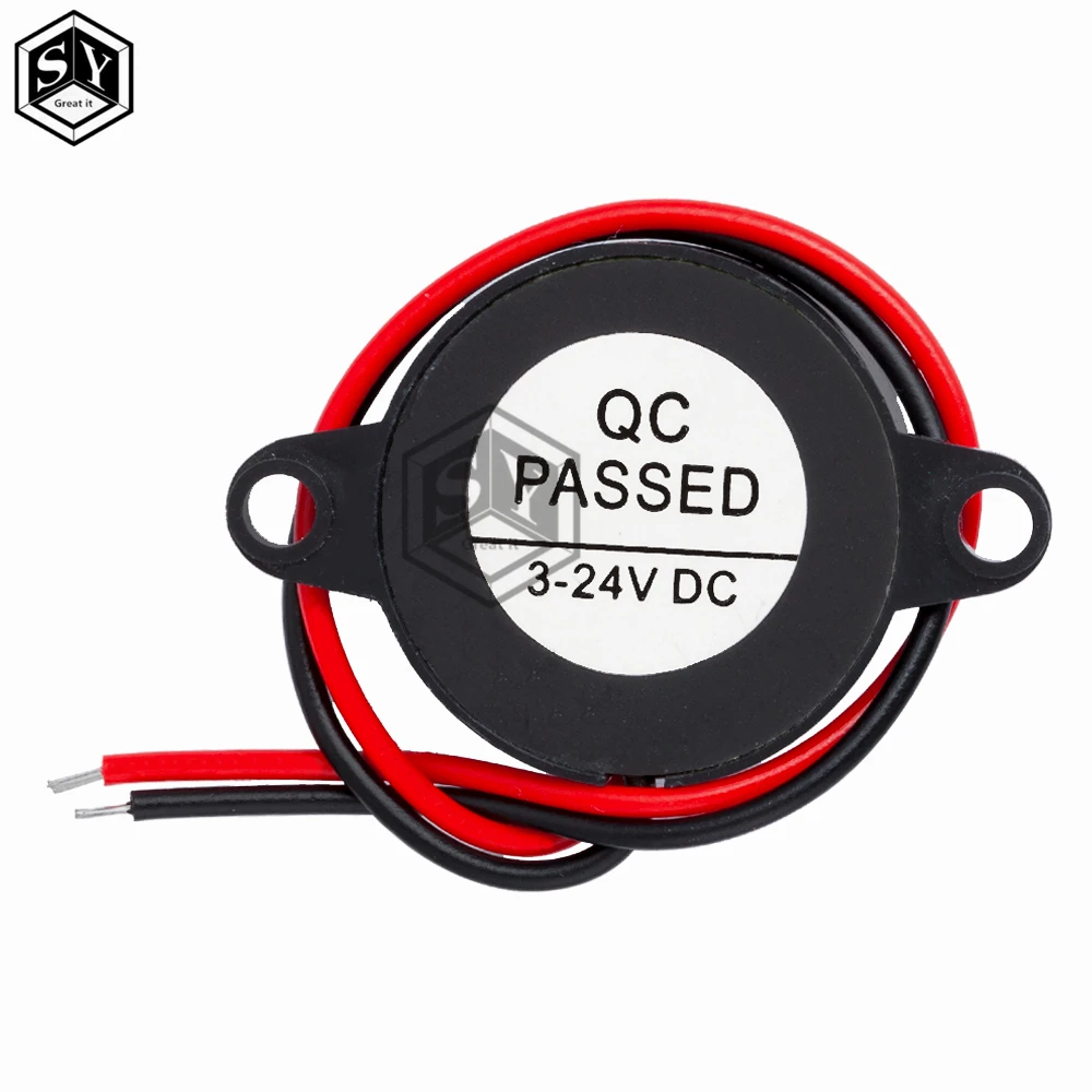 SFM-20B 높은 데시벨 활성 버저 경보 스피커 DC3-24V 연속 사운드 버저 2312 Arduino 용 압전 피에조 전자