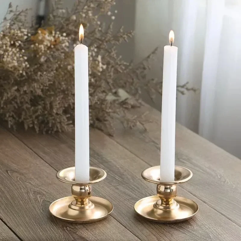Creative Iron Art Circular Candle Holder Strip Rod Wax Jack Simple Geometric Romantic Candle Cup Home Desktop Decoration Wedding