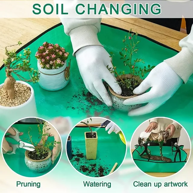 1Pc Flower Pots Transplanting Mats Gardening Planting Mat Pe Plant Repotting Mat Foldable Waterproof Gardening Potting Pad 2