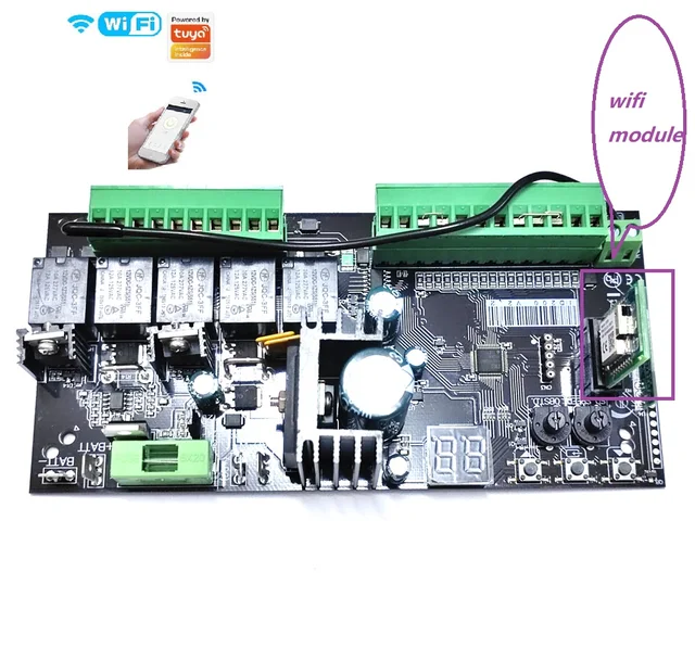Tuya wifi 12VDC 24VDC!!!automatic swing gate opener motor operator circuit board electronic card controller for gate opener dual 5