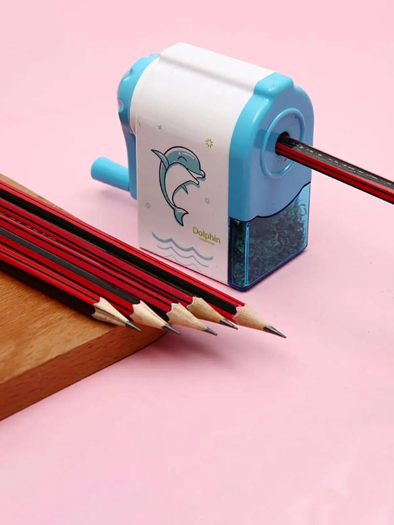 Pencil Knife Tools Cute Dolphin Rotary Pencil Sharpener Long Lasting Blade School Stationery Hand Crank Sharpeners for Childen - 6