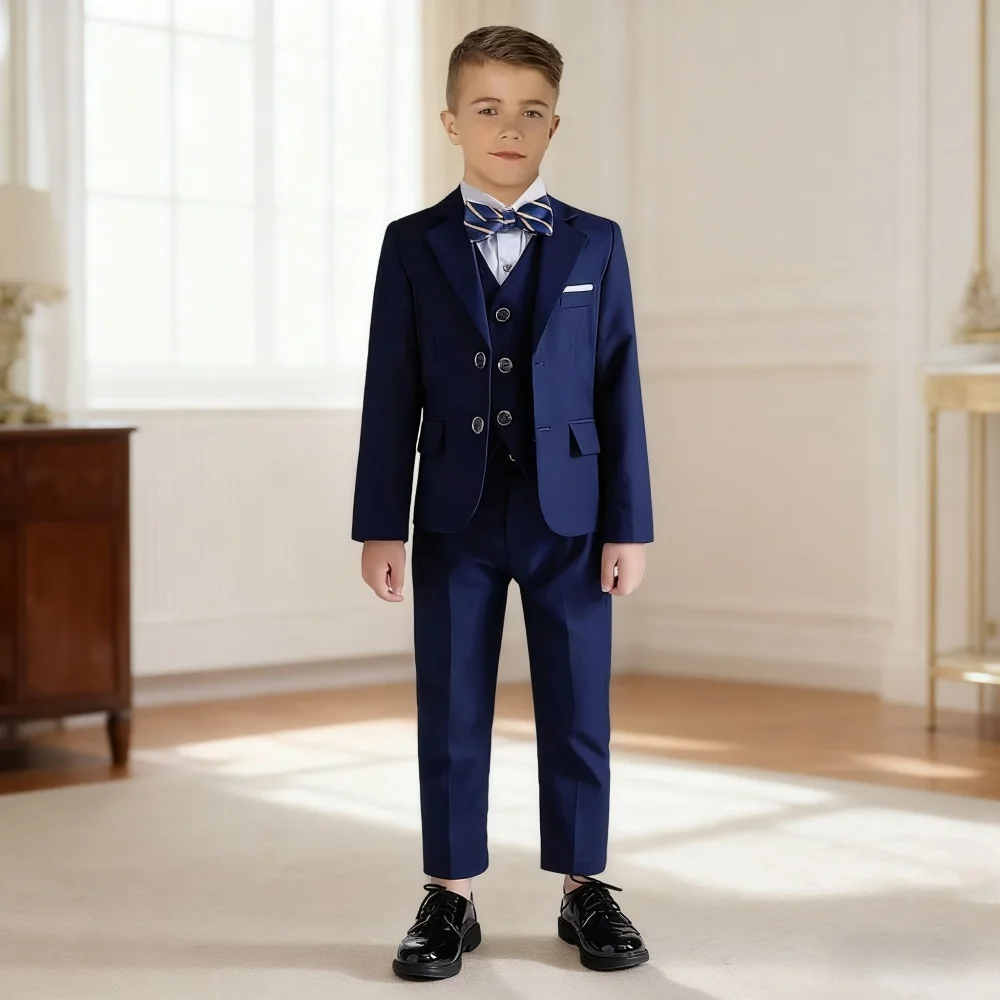 Navy Boys Formal Suit Set 4