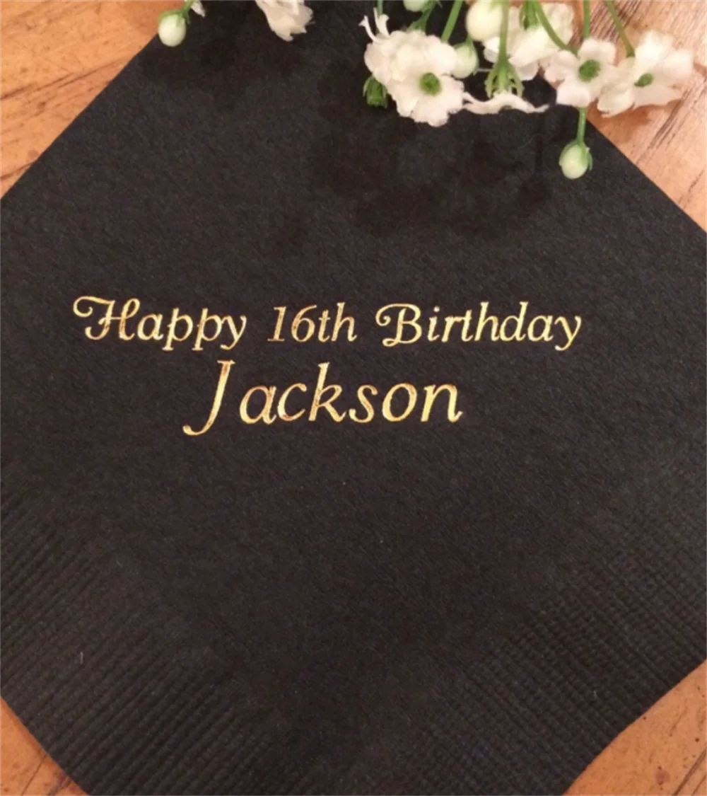 

50PCS Personalized Napkins Printed Personalized Cocktail Beverage Paper Birthday Party Monogram Custom Luncheon Avail!