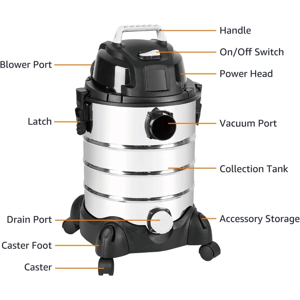 6 Gallon Stainless Steel Wet/Dry Vac