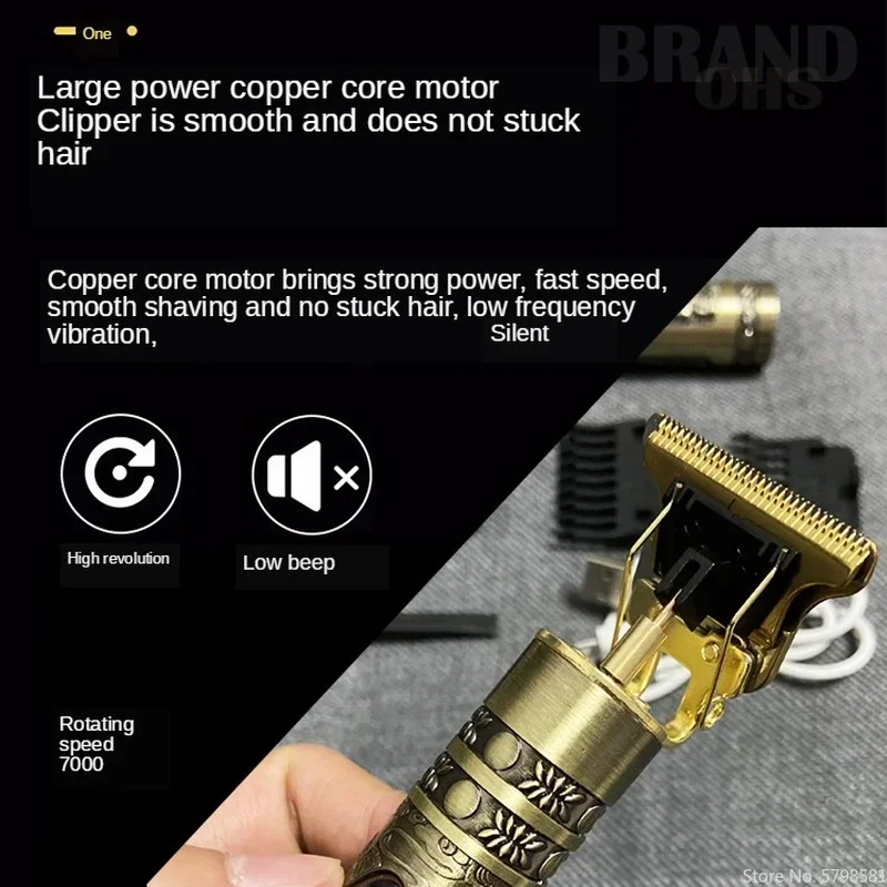 Waterproof Electric Mens Hair Trimmer Clipper Shaver