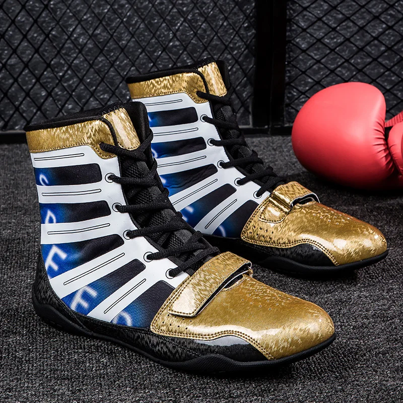

New Training Boxing Shoes Men Luxury Boxing Sneakers High Ankle Light Weight Wrestling Shoes Big Size Flighting Sneakers