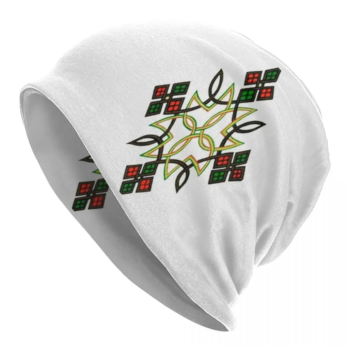 

African Art Ethiopian Cross Caps Fashion Unisex Street Skullies Beanies Hats Spring Warm Dual-use Bonnet Knitted Hat
