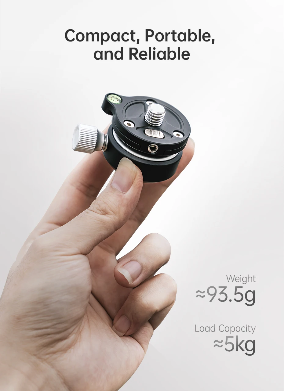 FALCAM Mini Bowl-Type Ball Head(W40) ±8 ° Tilt Adjustment 360° Level Adjustment