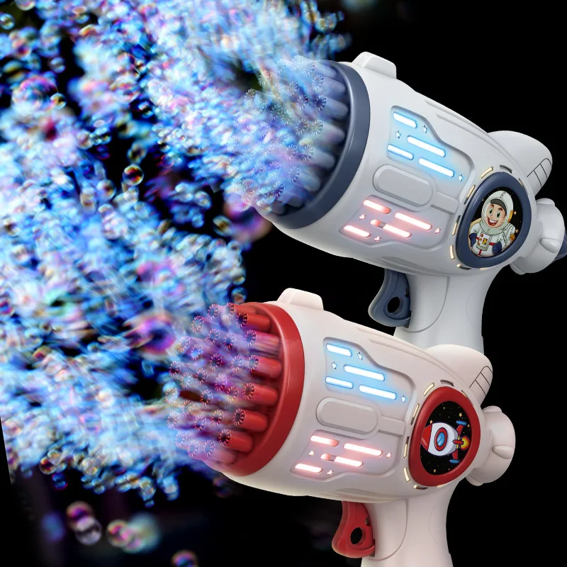 

29 Holes Bubble Guns LED Light Bubble Machine Toys Astronaut Automatic Soap Bubbles Blower Maker for Kids Outdoor Toys Gifts
