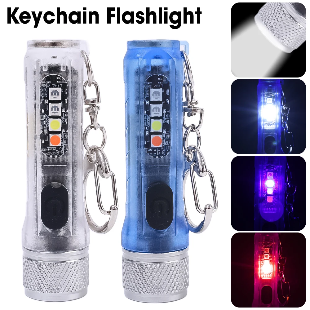 Mini Keychain Lihght Led Flashlights Usb Recharging Torches Portable
