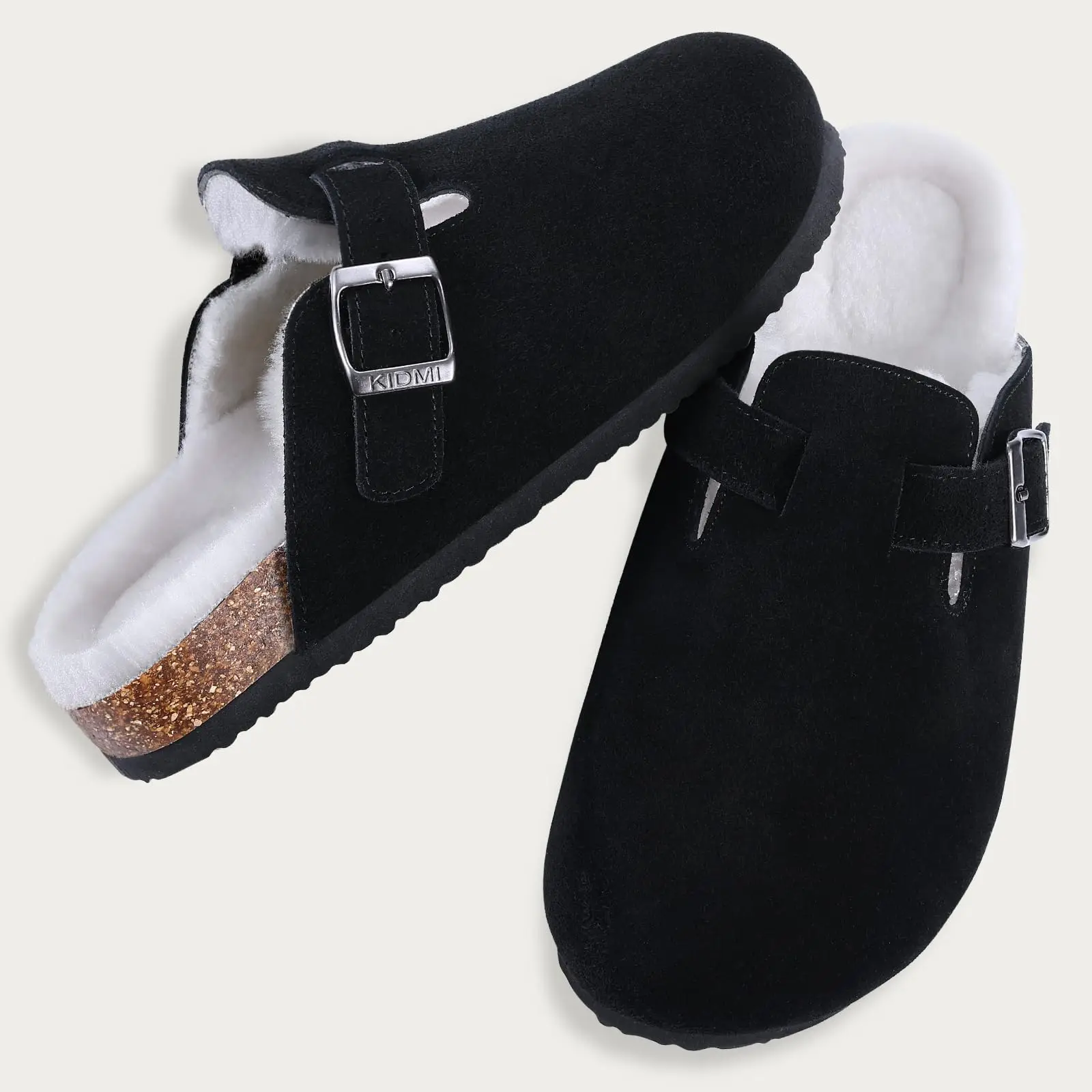 Pallene Women Fur Cork Clogs New Winter Cork Slippers Indoor And Outdoor Fur Mules Slides Female Comfort Warm House Shoes