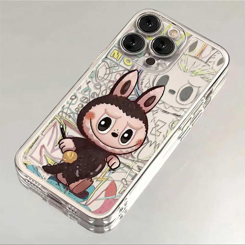 thumbnail image 1 of Funda de teléfono original y bonita de Labubu para iPhone 16, 15, 14, 13, 12, 11, Mini Pro Max, X, XR, XSMax, 6S, 6, 7, 8 Plus, SE20, funda transparente, 1 of 5