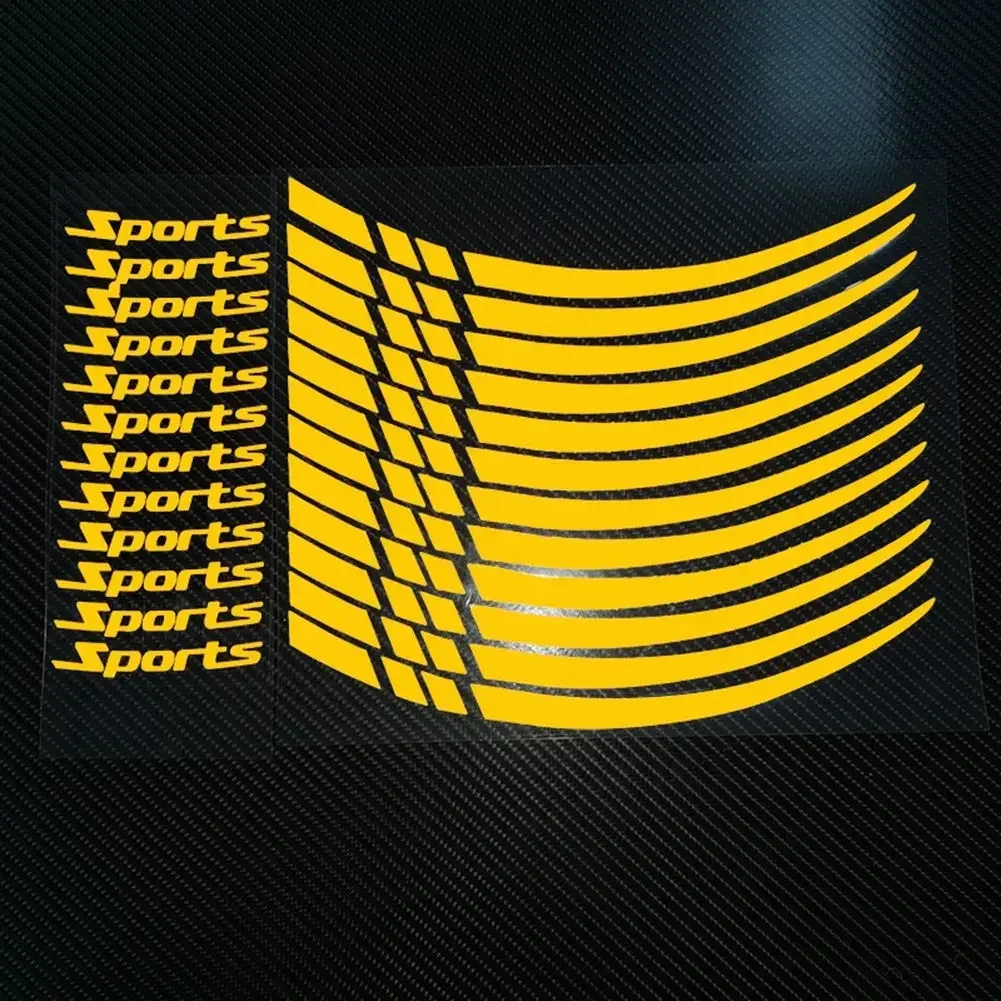 12PC/set Motorcycle Wheel Decals Stickers 18-21 Inch Wheels Reflective Sticker