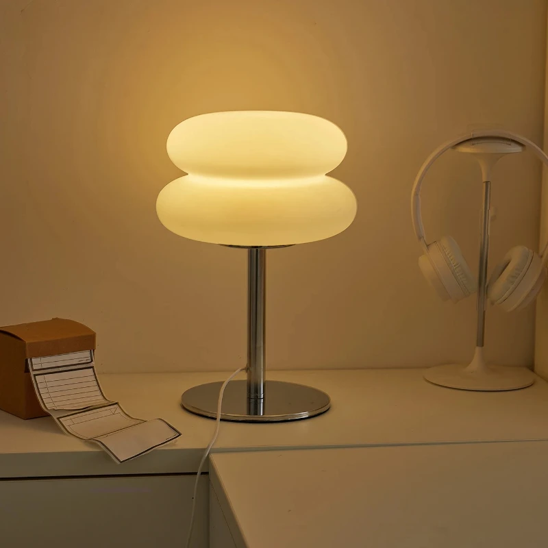 Table Lamp Italian Designer Glass Egg Tart Bedroom Bedside Study Reading Led Night Home Decor Atmosphere Stained