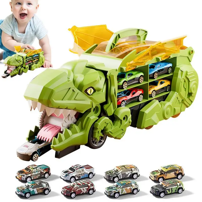 

Dinosaur Cars For Kids Transport Car Toys Truck Toys Transformation Car Carrier Truck Toddler Cars Dinosaurs Playset With 8 Mini