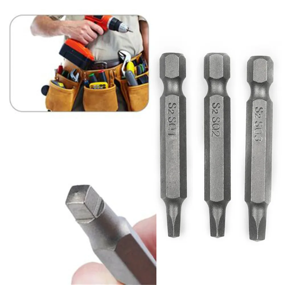 

3Pcs Electric Screwdriver Bit Set Screw Driver SQ1/SQ2/SQ3 3x Kits Hex Shank Drill Bits Set Power Tool Accessories