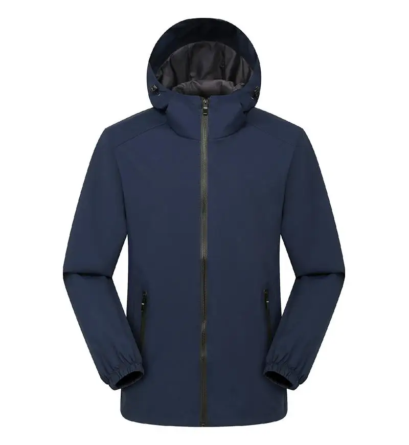 Autumn Winter Lightweight Men Jacket with Hood with Waterproof and Windproof Zipper Outdoor Fashion Men Sports Jacket DIY Logo 2
