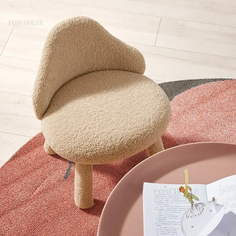 Fabric Home Furniture Living Room Children's Chairs Kids Nursery Kindergarten Backrest Chair for Small Apartment Study Low Stool