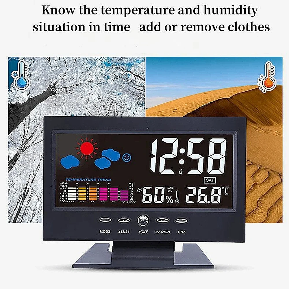 Digital Weather Station Thermometer Hygrometer Clock