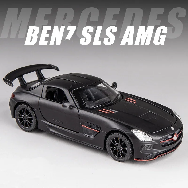 1: 32 Simulazione Diecast Alloy Mercedes-Benz Sls Amg Sports Car Acoustooptic Return Force Model Lift Gull Wing Door Toys Cars
