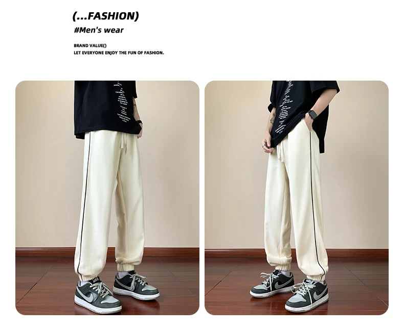 Einfarbig Casual Hosen 2025, Frühling Herbst Outdoor Sport Lose Jogginghose Hosen Jugend Streetwear Elastische Taille Legging Jogger – Detail 12