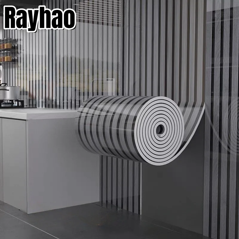 สติกเกอร์ติดผนังลายไม้กันความชื้น วอลเปเปอร์แบบลอกและติด ตกแต่งบ้าน กันน้ำ ลอกออกได้ สติกเกอร์ไวนิลสำหรับการปรับปรุง 1