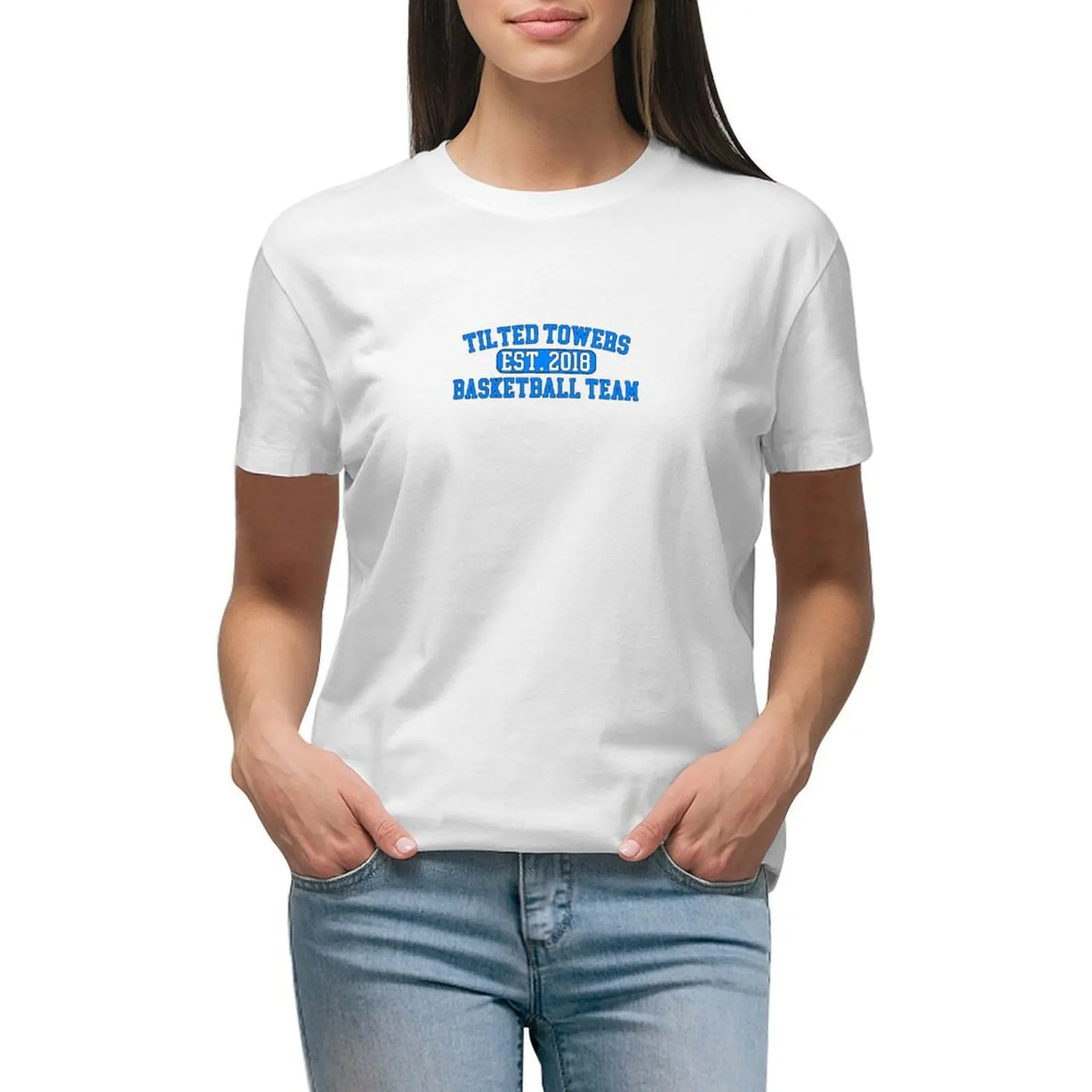 

Tilted Towers Basketball Team T-shirt tops tees clothes for Women