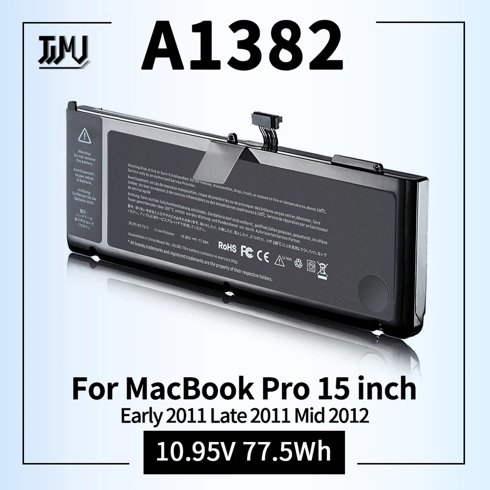 A1382 A1286 Laptop Battery for MacBook Pro 15 inch Early 2011 Late
