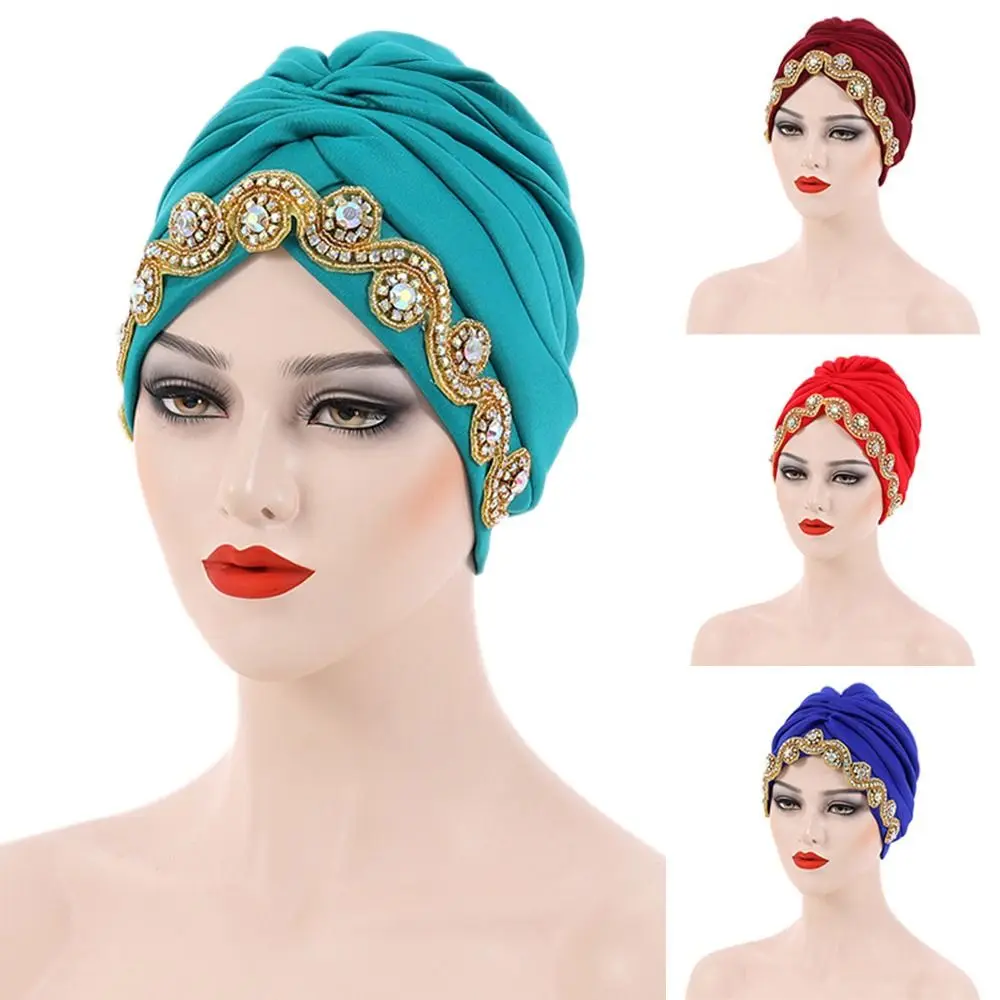 

Women Soft Stretchy Muslim Indian Beanie Cap Head Wraps Bonnet Skull-Caps Turbans