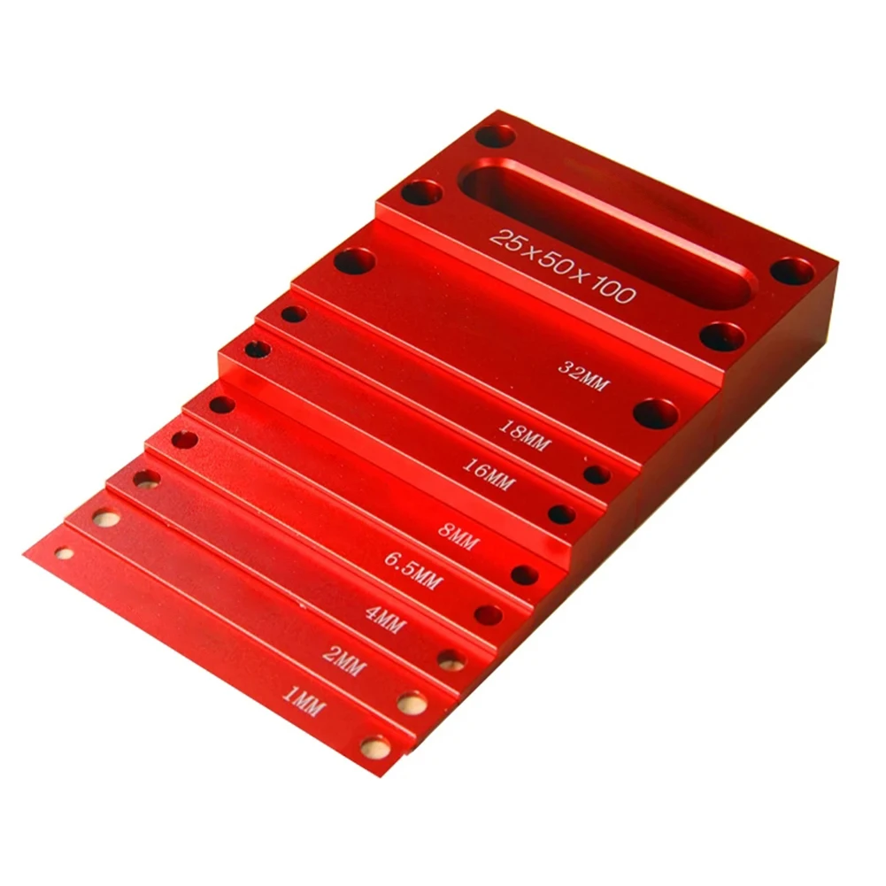 

9pcs Metric Setup Blocks For Table Saw Router Cutters Aluminum Alloy Durable Corrosion Resistant Power Tools Storage Case