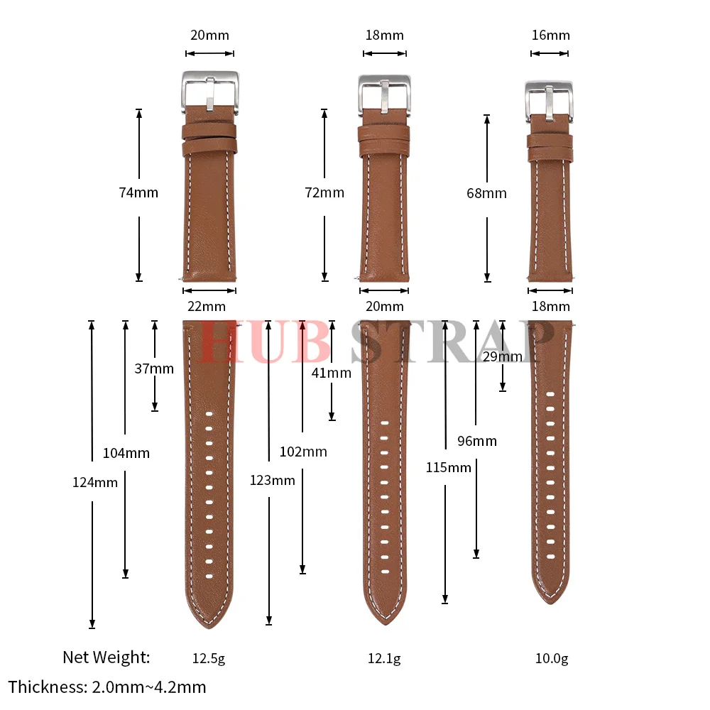 Elegant Leather Quick Release Watch Strap | Fashionable Universal Watchband in Black, Blue, and Brown