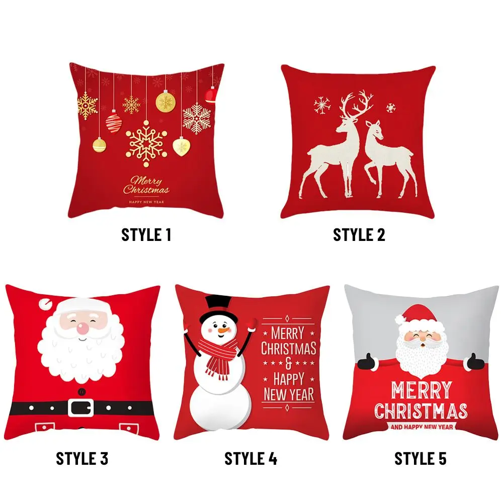 Sofa Decoration Home Life Home Decoration Pillowcase Christmas Cushion Cover Christmas Decorations Fleece Pillowcase