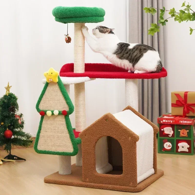 CatScratchChristmasTreeCatClimbingFrameSisalMultilayerJumping
