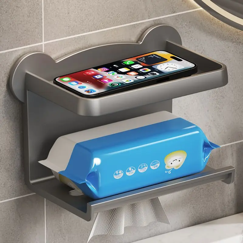 

Bathroom paper towel holder no punch paper holder wall washcloth paper towel storage shelf roll paper holder toilet paper box