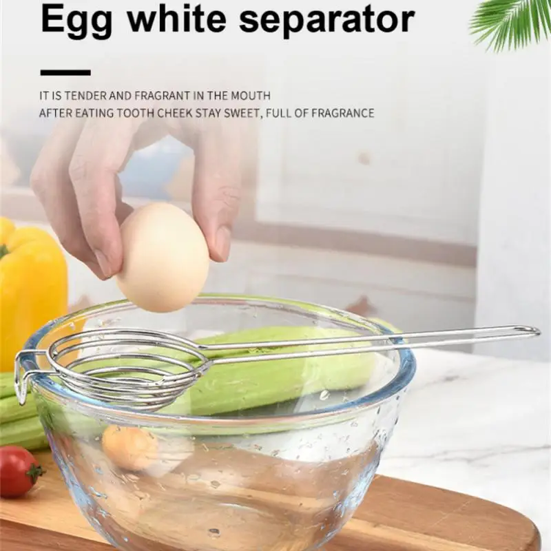 Kitchen Tool Egg Separator Long Handle Egg White Separator Food Grade Stainless Steel Yolk Divider Filter egg separator