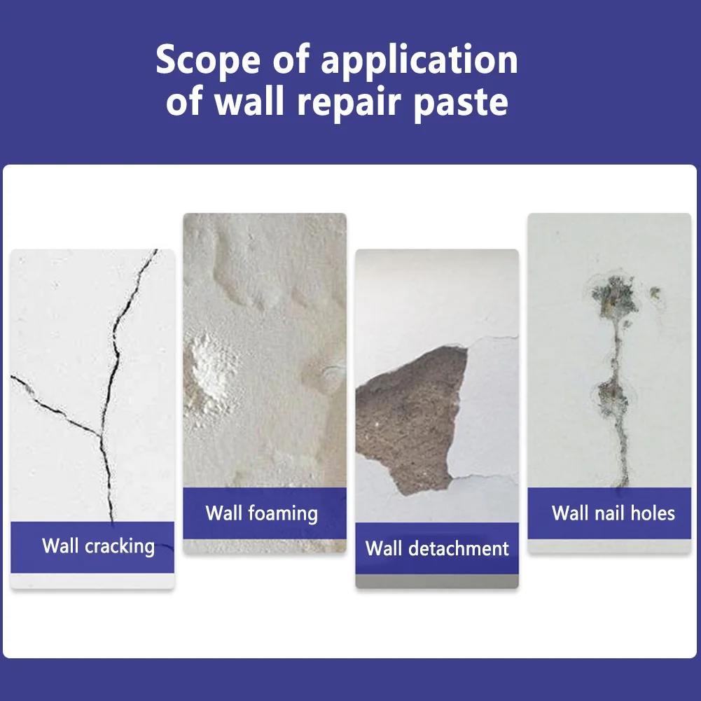 Wall Patch Repair Kit Water-resistant Repair Paste For Cracks Nail Holes  (Sandpaper, Small Scraper, Pointed Tip, Sponge Wipe) - AliExpress