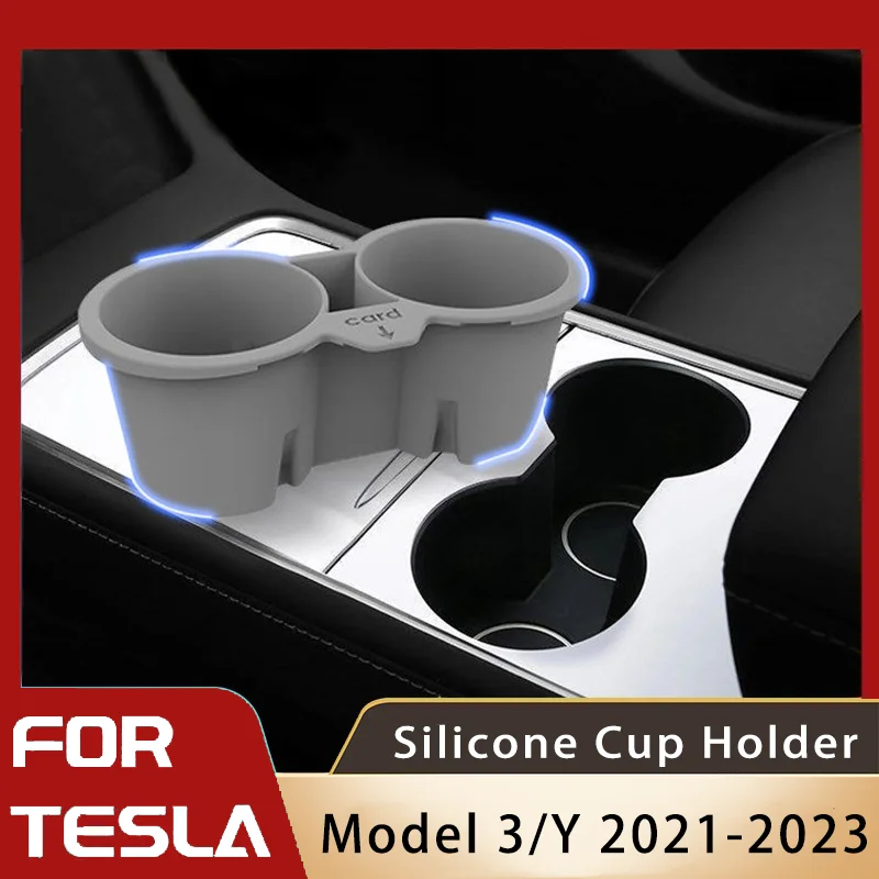

Центральный держатель стакана Tesla Model 3/Y 2021-2023, силиконовый ящик для хранения, аксессуары Tesla Model 3/Y 2023