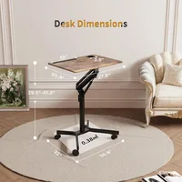 Mobile Standing Desk, 28 inch Small Height Adjustable Rolling Laptop Desk, Portable Sit Stand Desk 2