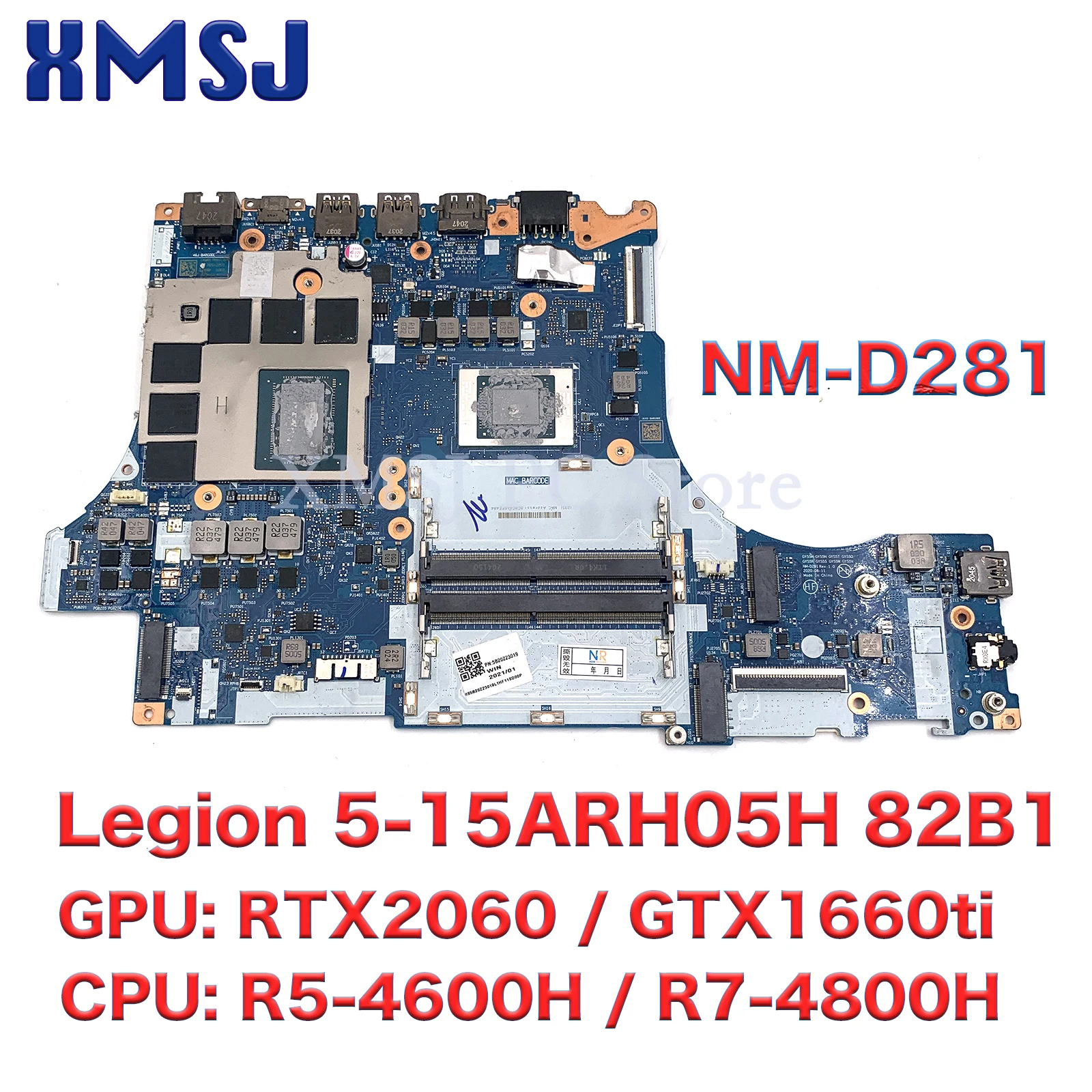 For-Lenovo-Legion-5-15ARH05H-82B1-Laptop-Motherboard-NM-D281-5B20Z21859 ...