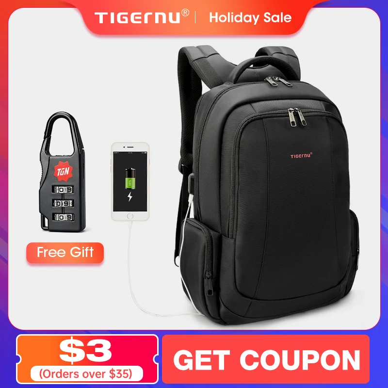 Lifetime Warranty Men's Backpack 14 15.6 17.3inch Laptop Backpack Bag For Men Anti Theft School Backpack Male Travel Bag Mochila 1