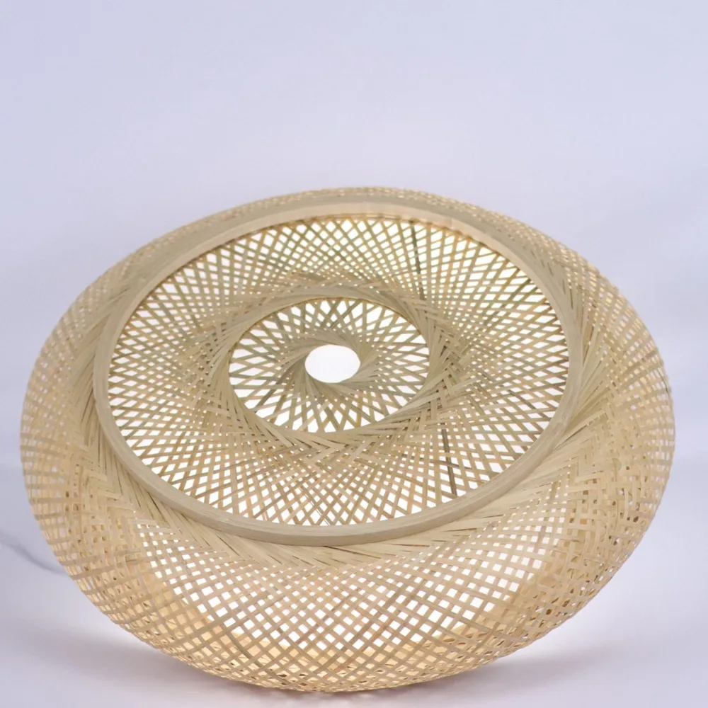 JOYINLED Rattan-Deckenleuchte, Bambus-Deckenlampe mit Halterung, Geflochtene Bambus-Deckenleuchte für Schlafzimmer und Balkon 50/60CM – Detail 3